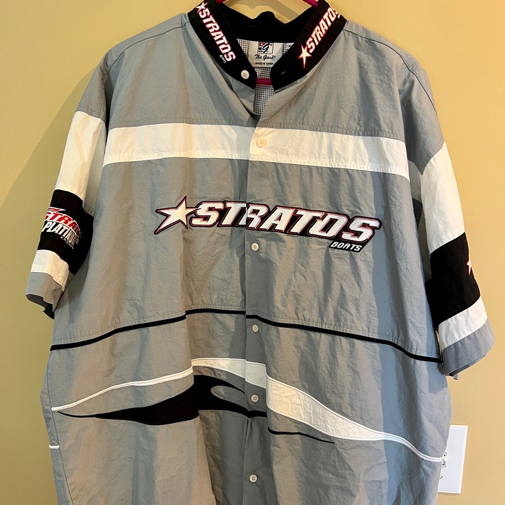 Vtg Stratos Boats Bass Fishing Shirt, Jersey. Never been worn. 2XL. Ventilated.